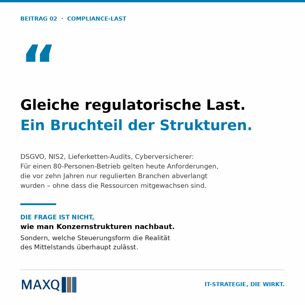 Der Compliance-Mittelstand: gleiche Last, ein Bruchteil der Ressourcen.